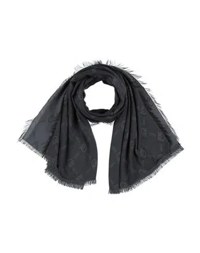 Pinko Woman Scarf Black Size - Cotton, Modacrylic In Black