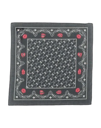 Pinko Woman Scarf Black Size - Cotton In Gray