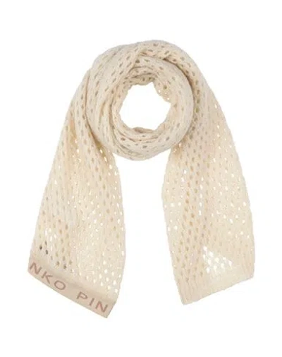 Pinko Beige Acrylic Scarf In White