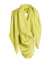 Pinko Woman Scarf Lime Green Size - Cotton, Modacrylic