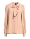 Pinko Woman Shirt Beige Size 4 Acetate, Silk In Multi
