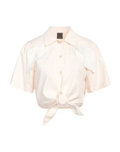 Pinko Woman Shirt Beige Size 8 Cotton