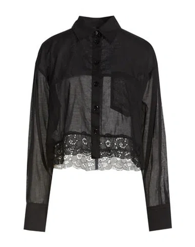 Pinko Woman Shirt Black Size 10 Cotton
