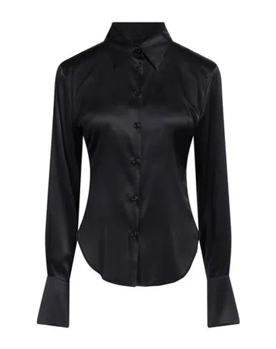 Pinko Woman Shirt Black Size 4 Silk, Elastane