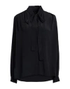 Pinko Woman Shirt Black Size 6 Acetate, Silk In Black