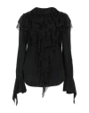 Pinko Woman Shirt Black Size 4 Acetate, Silk