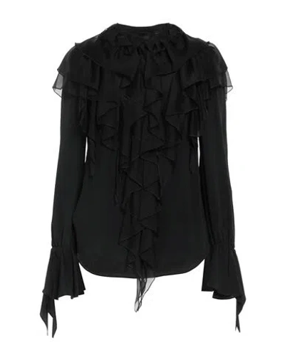 Pinko Woman Shirt Black Size 4 Acetate, Silk In Black