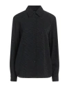 Pinko Woman Shirt Black Size 4 Acetate, Silk