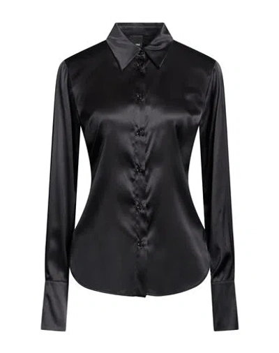 Pinko Woman Shirt Black Size 8 Silk, Elastane