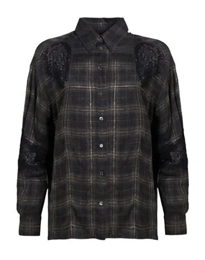 Pinko Woman Shirt Charcoal Size 0 Viscose, Nylon, Metallic Fiber, Polyester In Multi
