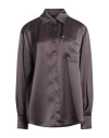 Pinko Woman Shirt Chocolate Brown Size M Acetate, Polyester In Brown