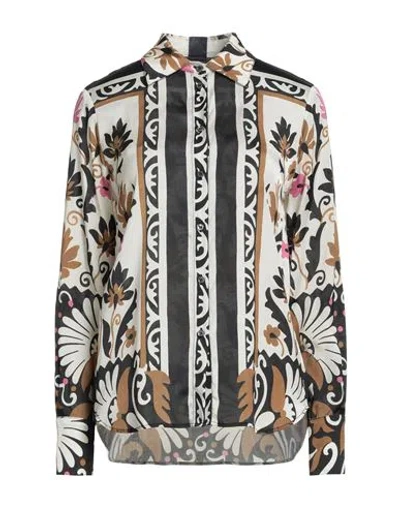 Pinko Woman Shirt Cream Size 4 Viscose In Multi