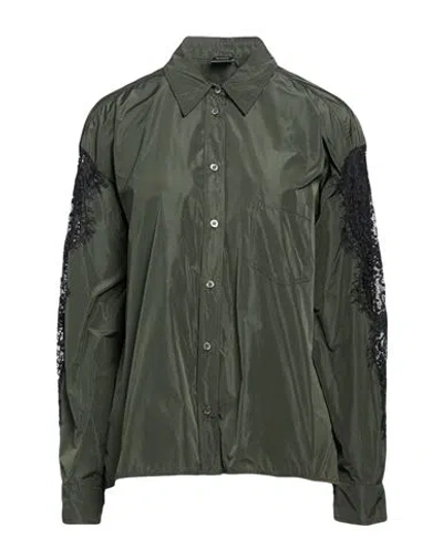 Pinko Woman Shirt Dark Green Size 4 Polyester
