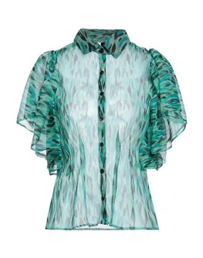 Pinko Woman Shirt Emerald Green Size 4 Polyester