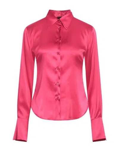 Pinko Woman Shirt Fuchsia Size 8 Silk, Elastane