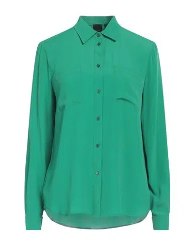 Pinko Woman Shirt Green Size 2 Acetate, Silk