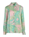 Pinko Abstract Pattern Printed Long Sleeved Shirt In Green