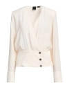 Pinko Woman Shirt Ivory Size 8 Acetate, Silk In White