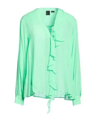 Pinko Woman Shirt Light Green Size 8 Viscose