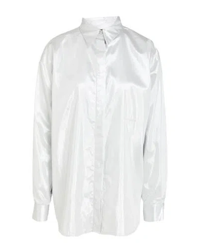 Pinko Woman Shirt Light Grey Size 6 Viscose, Metallic Fiber In Gray