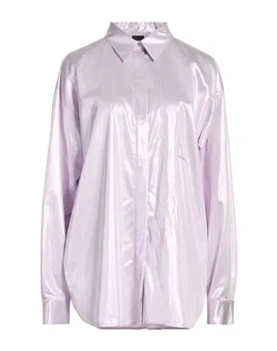 Pinko Woman Shirt Lilac Size 12 Viscose, Metallic Fiber In Purple