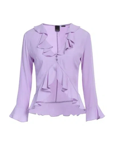 Pinko Woman Shirt Lilac Size 2 Acetate, Silk In Purple