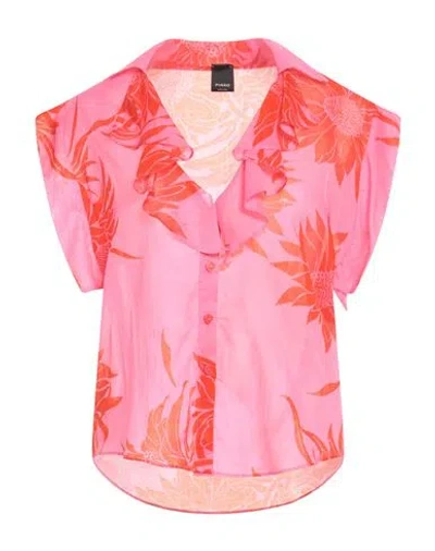 Pinko Woman Shirt Magenta Size 10 Cotton In Purple
