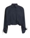 Pinko Woman Shirt Midnight Blue Size 6 Cotton, Elastane In Brown