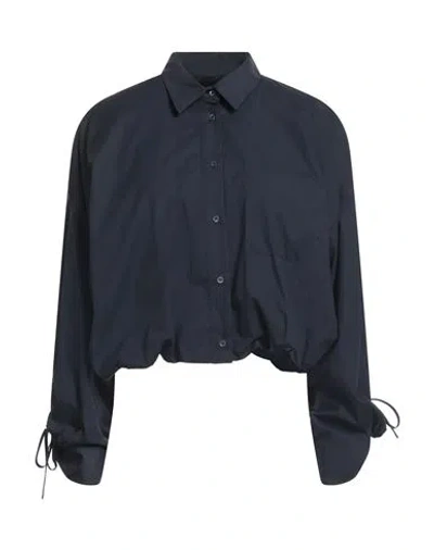 Pinko Woman Shirt Midnight Blue Size 6 Cotton, Elastane In Brown