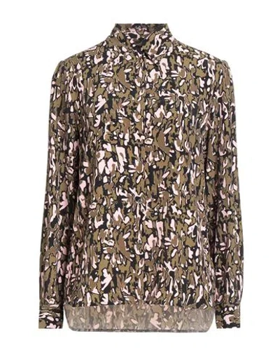 Pinko Woman Shirt Military Green Size 10 Polyester