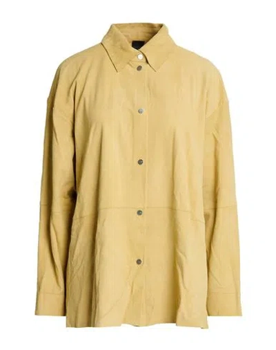 Pinko Woman Shirt Mustard Size 0 Goat Skin In Yellow