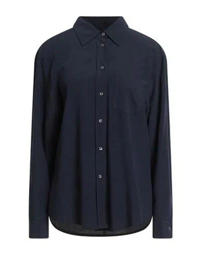 Pinko Woman Shirt Navy Size 6 Viscose, Nylon, Cotton
