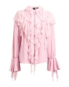 Pinko Woman Shirt Pink Size 6 Acetate, Silk