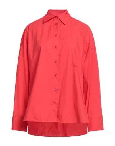 Pinko Woman Shirt Red Size 8 Cotton