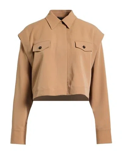 Pinko Woman Shirt Sand Size Xs Polyester, Viscose, Elastane In Neutral