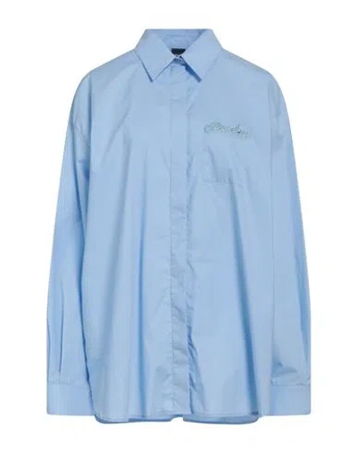 Pinko Woman Shirt Sky Blue Size 6 Cotton