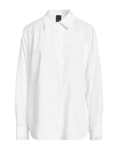 Pinko Woman Shirt White Size 10 Viscose, Nylon, Cotton