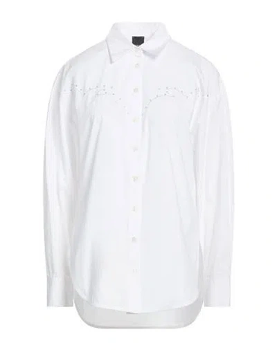 Pinko Woman Shirt White Size 4 Cotton, Brass, Viscose