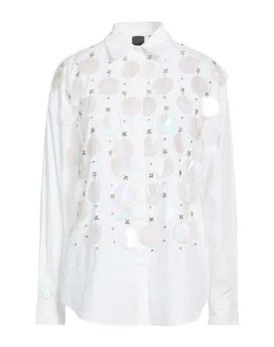 Pinko Woman Shirt White Size 6 Cotton