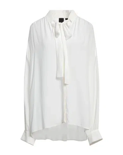 Pinko Woman Shirt White Size 8 Acetate, Silk