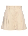 Pinko Woman Shorts & Bermuda Shorts Beige Size 6 Linen, Viscose, Elastane