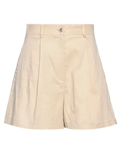 Pinko Woman Shorts & Bermuda Shorts Beige Size 6 Linen, Viscose, Elastane