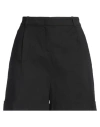 Pinko Woman Shorts & Bermuda Shorts Black Size 8 Linen, Viscose, Elastane