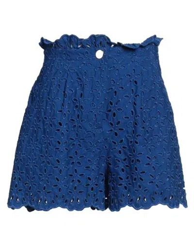 Pinko Woman Shorts & Bermuda Shorts Blue Size 6 Cotton, Polyester