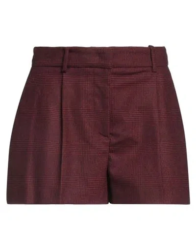 Pinko Woman Shorts & Bermuda Shorts Burgundy Size 4 Polyester, Acrylic, Wool, Viscose, Elastane In Brown