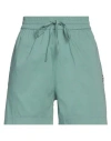 Pinko Woman Shorts & Bermuda Shorts Green Size 6 Cotton, Polyamide, Elastane