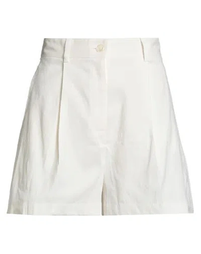 Pinko Woman Shorts & Bermuda Shorts Ivory Size 4 Linen, Viscose, Elastane In White