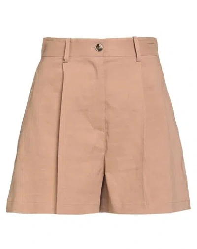 Pinko Woman Shorts & Bermuda Shorts Light Brown Size 2 Linen, Viscose, Elastane In Sand