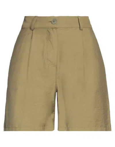 Pinko Woman Shorts & Bermuda Shorts Military Green Size 10 Viscose, Polyamide