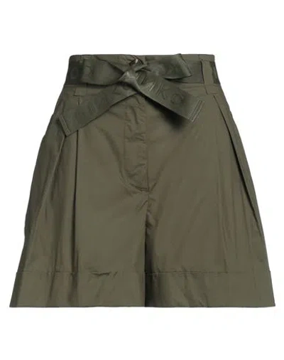 Pinko Woman Shorts & Bermuda Shorts Military Green Size 8 Cotton, Polyester